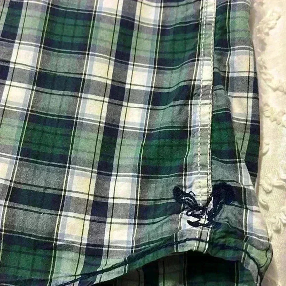 American Eagle Vintage Fit Men's Pearl Snap Button Down Plaid Shirt. Size XXL - Picture 3 of 9